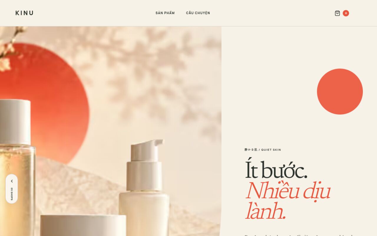 Giao diện KINU Skincare